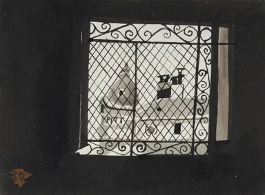 堂本印象《プラド美術館の窓(美の跫音挿絵)》昭和27年(1952)京都府立堂本印象美術館蔵