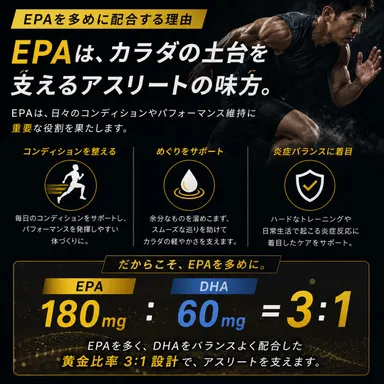 EPA優位のアスリートに特化したフィッシュオイル