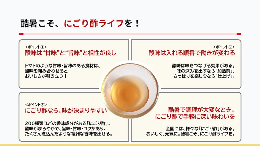 酷暑こそ、にごり酢ライフを!