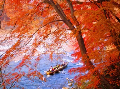 紅葉の長瀞ラインくだり