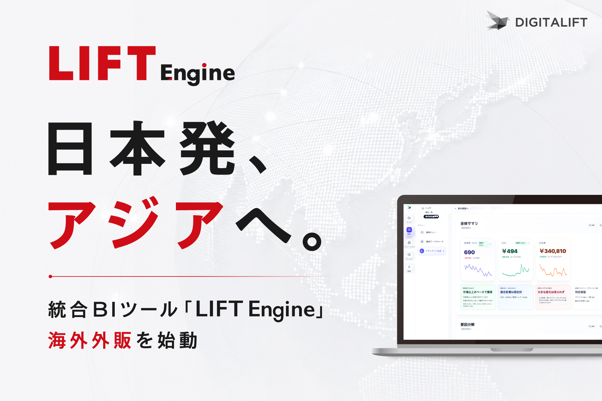 統合BIツール「LIFT Engine」海外外販を始動