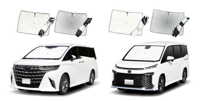パッと開くだけで車内の暑さ対策　
アルファード／ヴェルファイア・ノア／ヴォクシー専用　
傘型ワンタッチサンシェードを発売