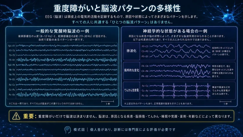 重度障がいの人が持つ脳波や波長に着目したデータ