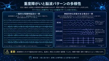 重度障がいの人が持つ脳波や波長に着目したデータ