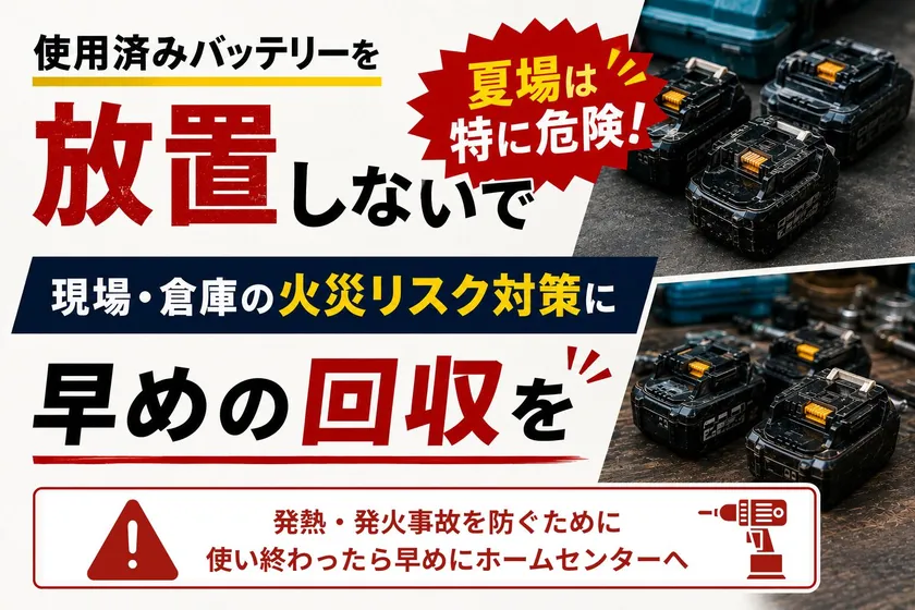 使用済みバッテリー放置しないで