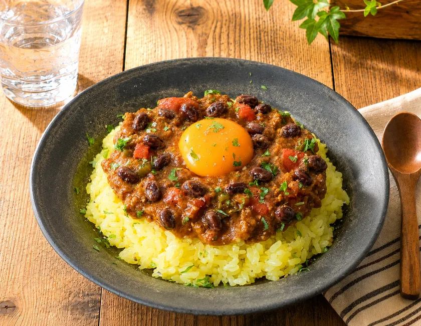 大粒納豆キーマカレー