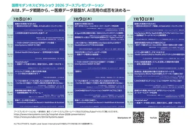 InterSystems ブースプレゼンスケジュール