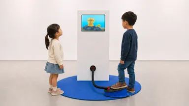 東京工芸大学インタラクティブメディア学科4年生5名が制作した作品「おさかな研究ラボ　びっくりーず」