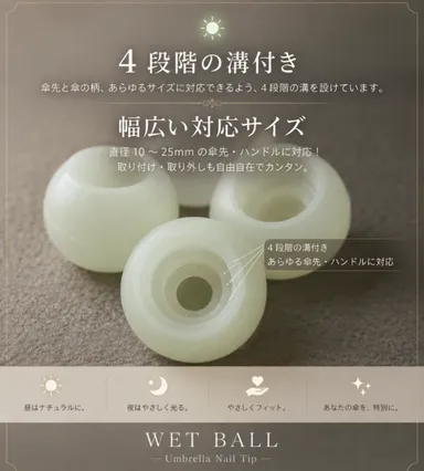 はめるだけ。 プチッ。  傘のサイズに、 「すっと馴染む。」