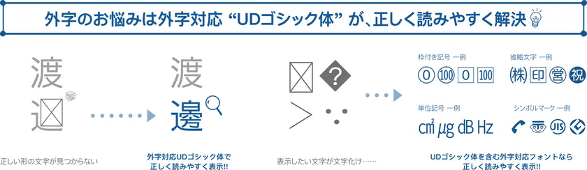 外字のお悩みを正しく読みやすく解決