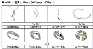 コバリオン製ジュエリー（サラ・ジョーダンデザイン）