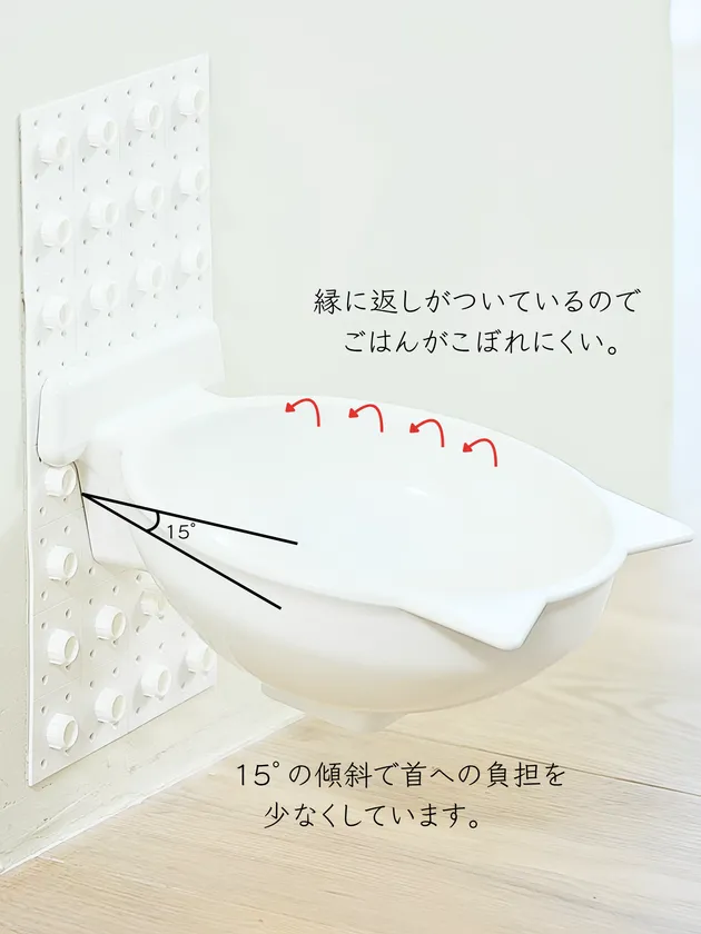 15°の傾斜設計