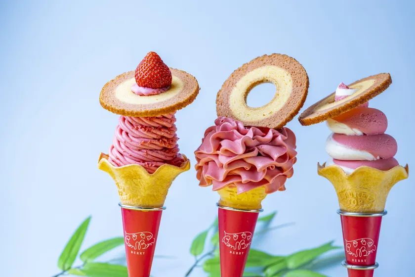 バウムラスクをトッピングしたソフトクリーム