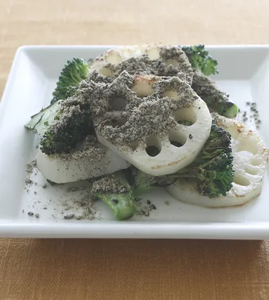 美髪パウダー　焼き野菜にかけて