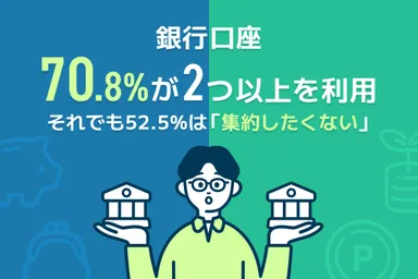 銀行口座、7割が2つ以上を利用。それでも半数以上は「集約したくない」