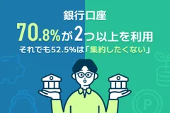 銀行口座、7割が2つ以上を利用。それでも半数以上は「集約したくない」