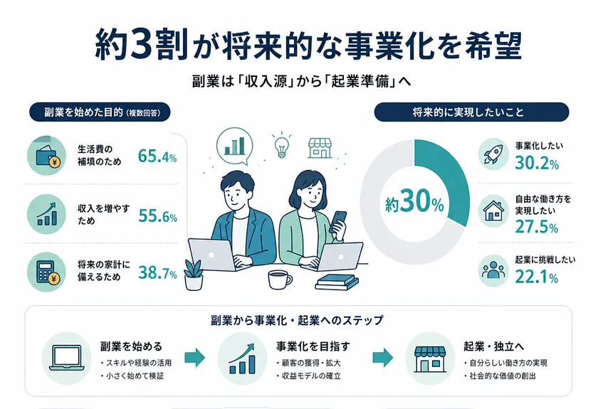 約3割が将来的な事業化を希望