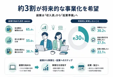 約3割が将来的な事業化を希望
