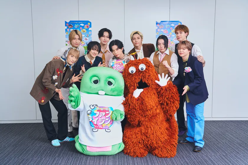 SUPER★DRAGONとガチャピンムック　集合写真