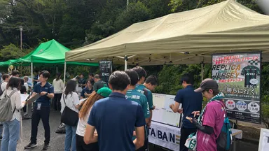 7月26日(日)に開催された「愛川町三増公園陸上競技場グラウンドリニューアル記念マッチ」(アスルクラロ沼津戦)にて第1弾のブース出展