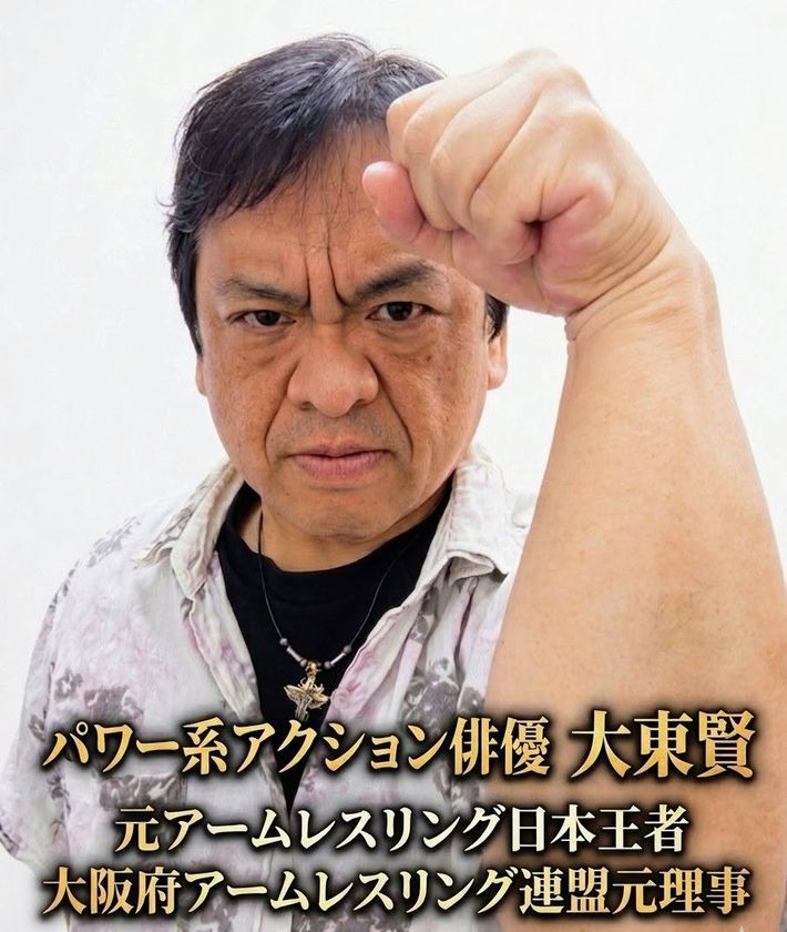 PAG事務局、パワー系アクション確立者
元アームレスリング日本王者のアクション俳優・大東賢、
倉田保昭主演映画『夢物語』で倉田保昭、
サモ・ハン・キンポーと共演 国際舞台へ活躍の場を広げる