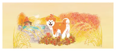 【秋】紅葉と温泉郷の湯煙