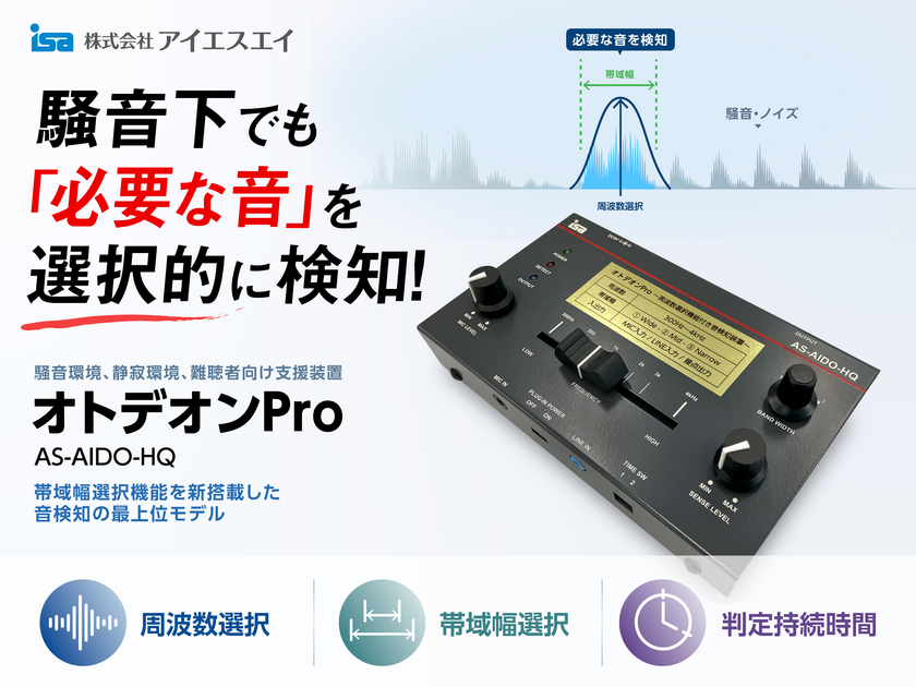 周波数選択機能を新搭載
音検知装置「オトデオンPro」9/7受注開始