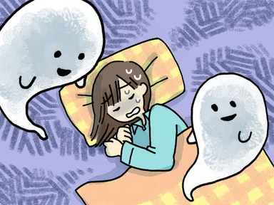 4人に1人は住まいで怖い体験をしている！？（イラスト／よしもとなな）