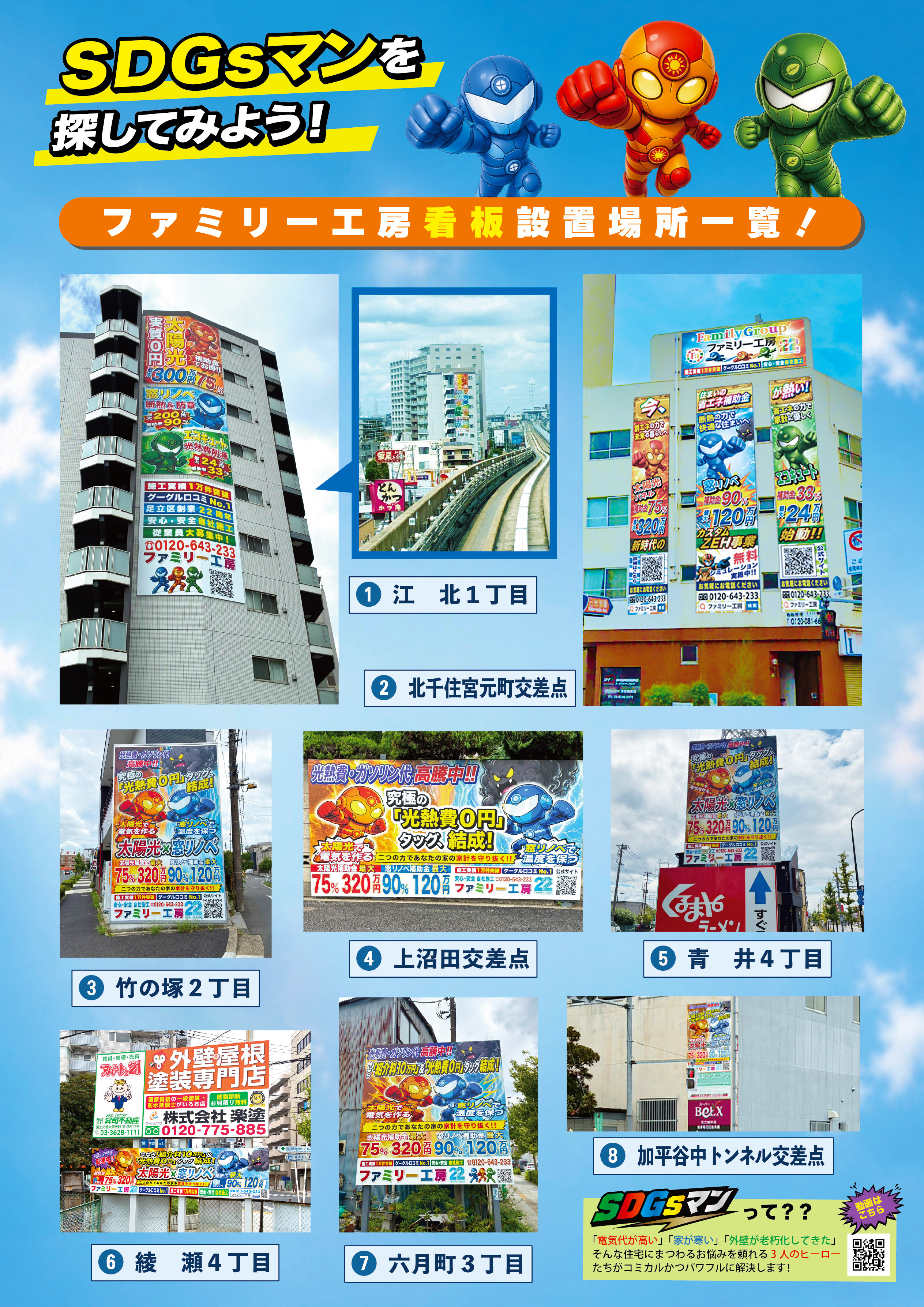 SDGsマン＜看板広告一覧＞