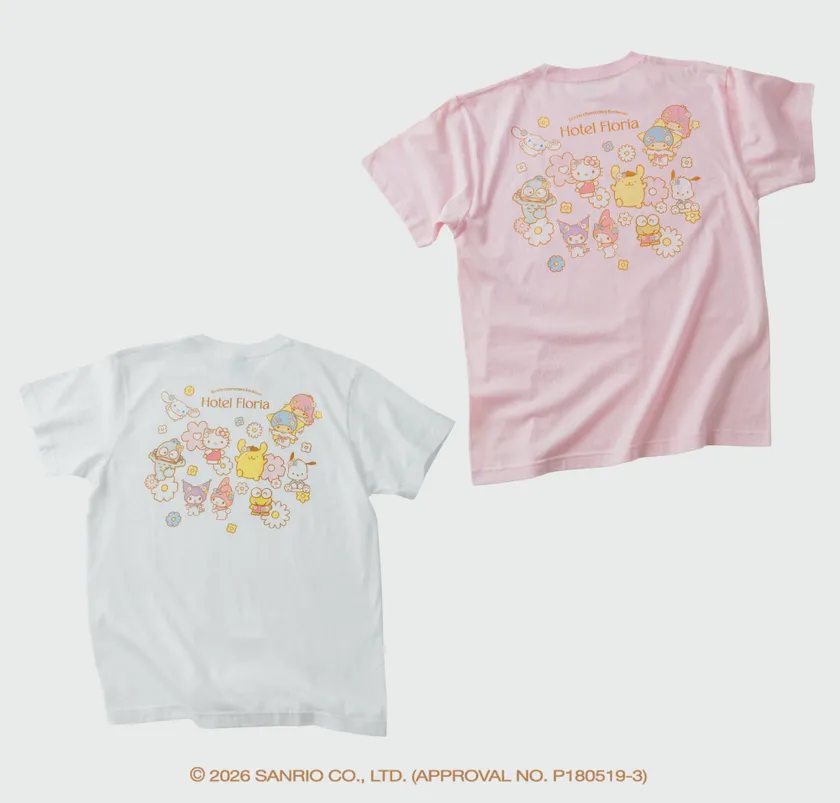 Tシャツ サンリオキャラクターズ(PINK / WHITE 各S・M・L・XLサイズ)/ 各4,180円(税込)