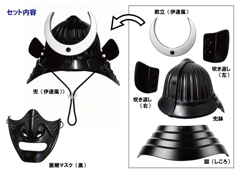 黒の兜戦国武将セット内容