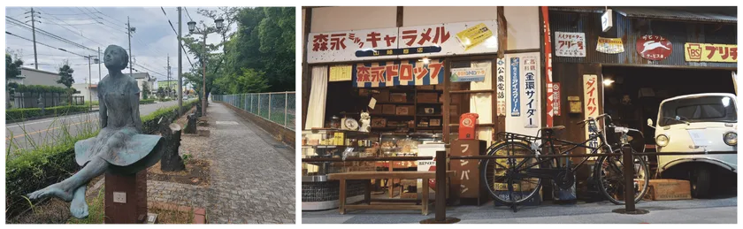 アート作品が並ぶ街並みやレトロな博物館が会場となります