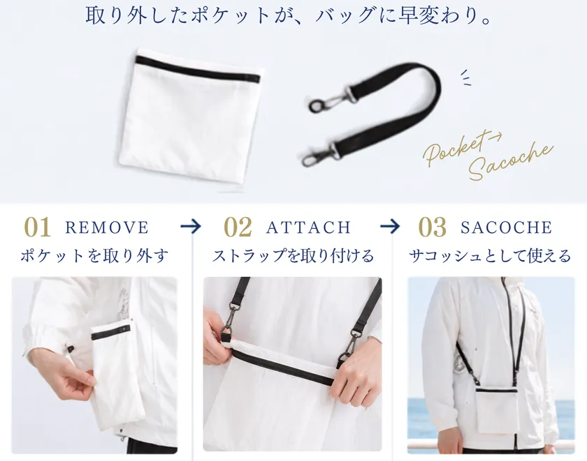取り外したポケットはサコッシュに