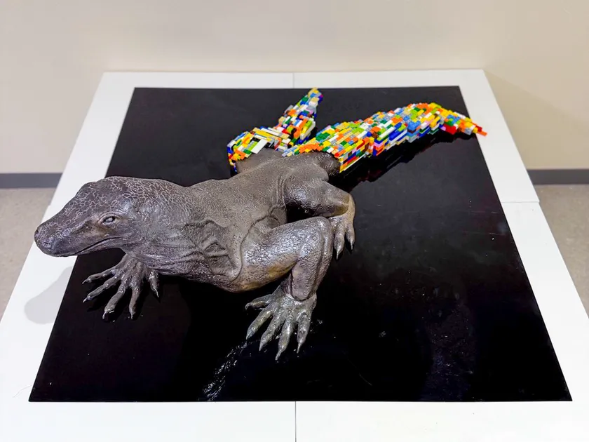 二科展に入選した 誠恵高校3年 牧内春弥さんの作品「Komodo Liminal」
