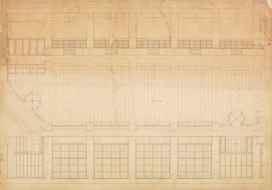 大阪中央郵便局図面より「参考10号公衆溜展開図縮尺１/50(製作年代不詳)