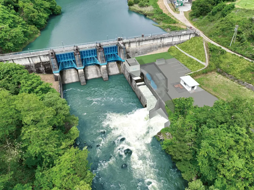 湯の瀬いとおしき発電所&湯の瀬ダム(完成予想図)