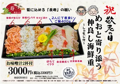 めおと寄り添う仲良し海鮮重 ～仲良く二人で～