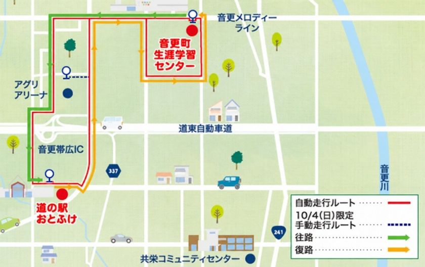 北海道音更町における自動運転バスおよび
シェアサイクル実証事業の開始