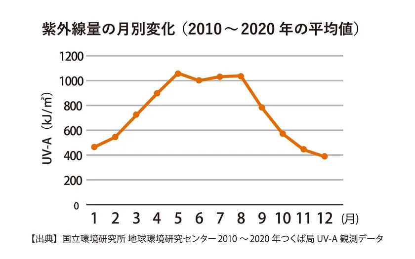 1年中降り注ぐ紫外線