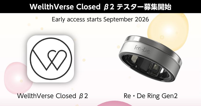 歩く、眠る、整える。その日常が価値になる。
大反響のWeb3プロジェクト「WellthVerse」、
「Re・De Ring Gen2」無償提供のClosed β2を開始