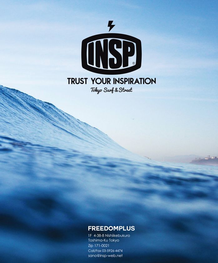 サーフブランド「INSP」が「T&C SURF」「TRANSPORTER」と
それぞれコラボした限定アイテムの予約販売を開始