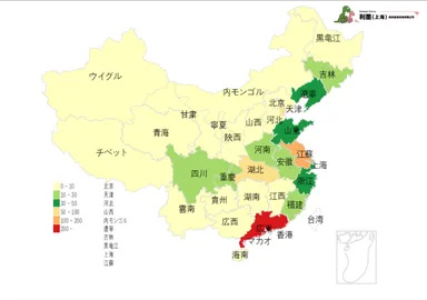 図2　中国日系自動車製造業の地域分布