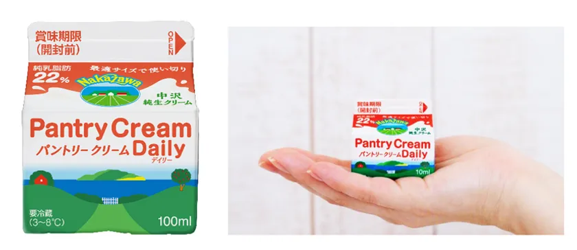 左：パッケージデザイン　右：サイズイメージ
