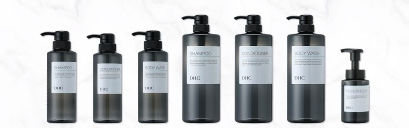 客室にも大浴場にも、水回りに統一美を。
　ＤＨＣアメニティ初のインバス用共通ボトルを新発売
