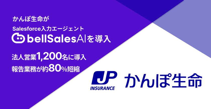 株式会社かんぽ生命保険、
全国の法人営業1,200名にbellSalesAIを導入
