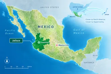 メキシコ・ハリスコ州の位置(生成AIによるイメージ)