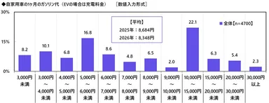 自家用車の1ヶ月のガソリン代