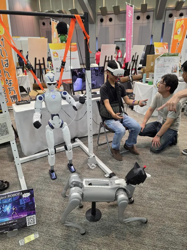 ブース内でMRゲームを体験できます(株式会社Halle Game Lab)