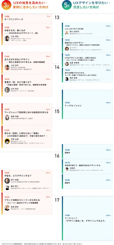 タイムスケジュール