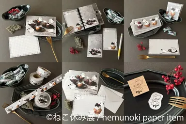 【ねこ休み展】グッズ：nemunoki paper item
